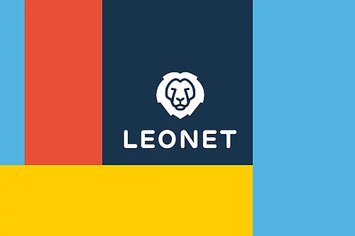 Das grafisch aufbereitete Logo der Firma LEONET.